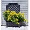 Outdoor Grey Plastic Self-Watering Garden Planter with Trellis and Locking Wheels